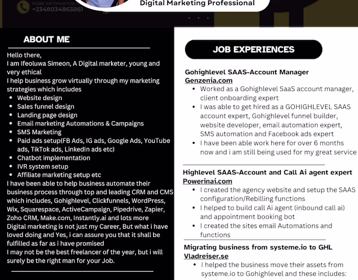 Accumarketer Resume and Portfolio
