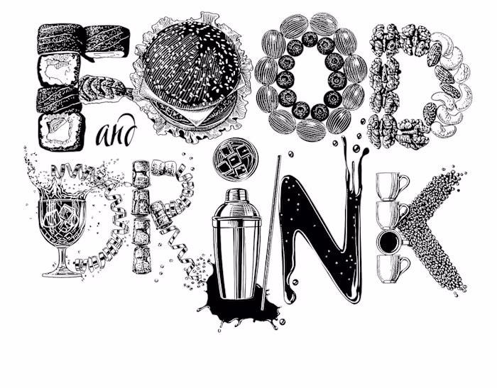 Food & Drink — A Typographic Illustration