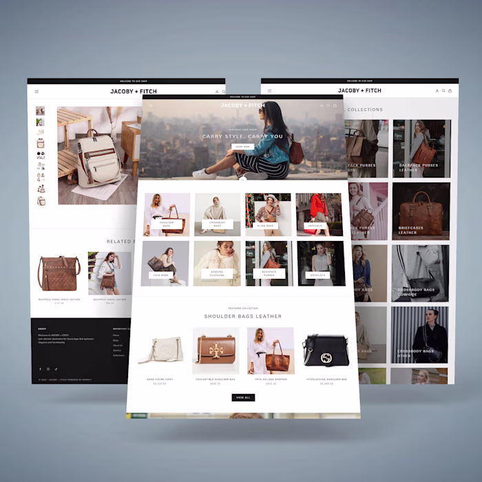 Luxury Shopify Bags Store Design | Shopify Eshop Design