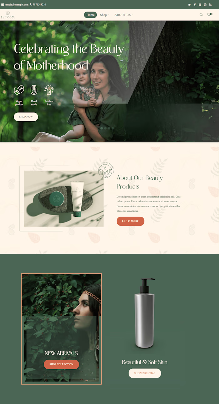 Bohocare-naturals Brand Identity  + Shopify Store