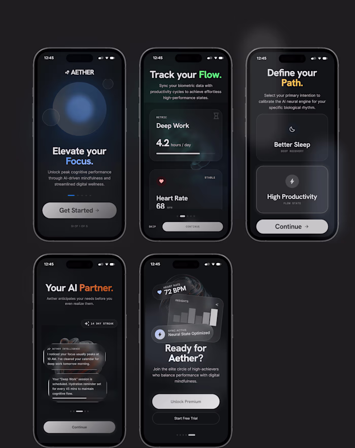 Aether — AI Wellness & Productivity App