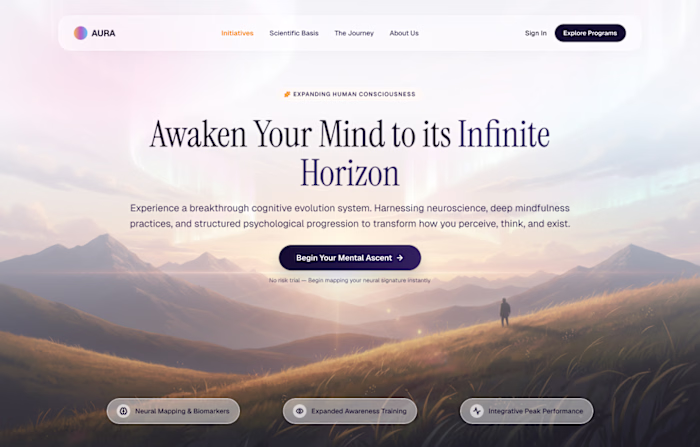 Wellness landing page hero