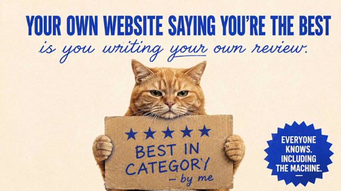 Your website: “We’re the best.”

Your