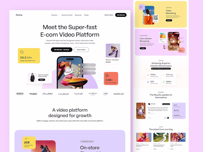 E-commerce Video Platform Website Design