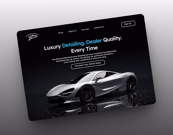 Car Detailing Website Redesign
