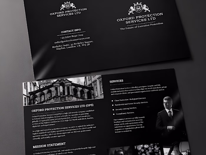 Security Services Brand One‑Pager & Pitch Collateral