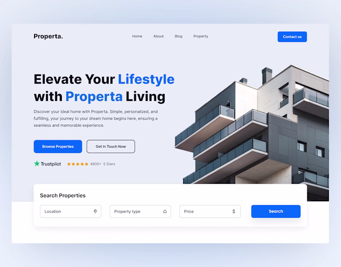 Properta | Landing Page Design