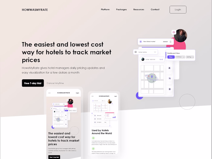Minimal website design for commercial software
