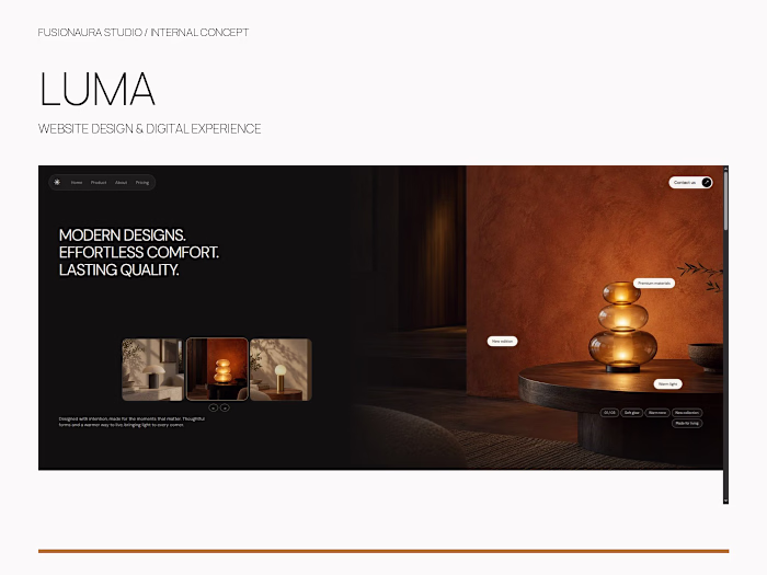 LUMA — Lighting Website & Digital Art Direction