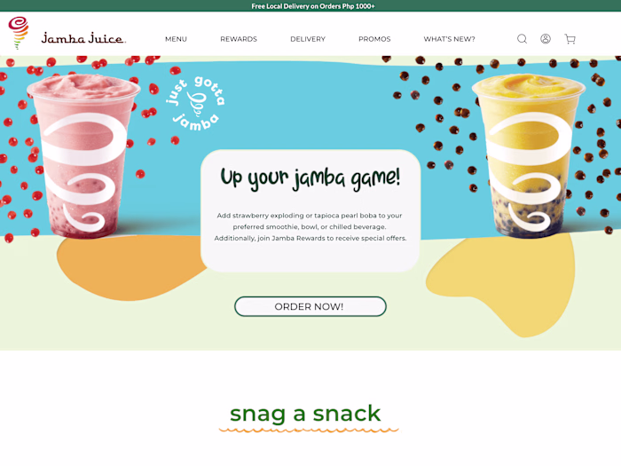 Website Design for Jamba Juice