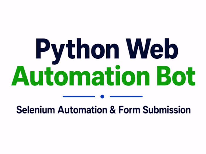Python Web Automation Bot |