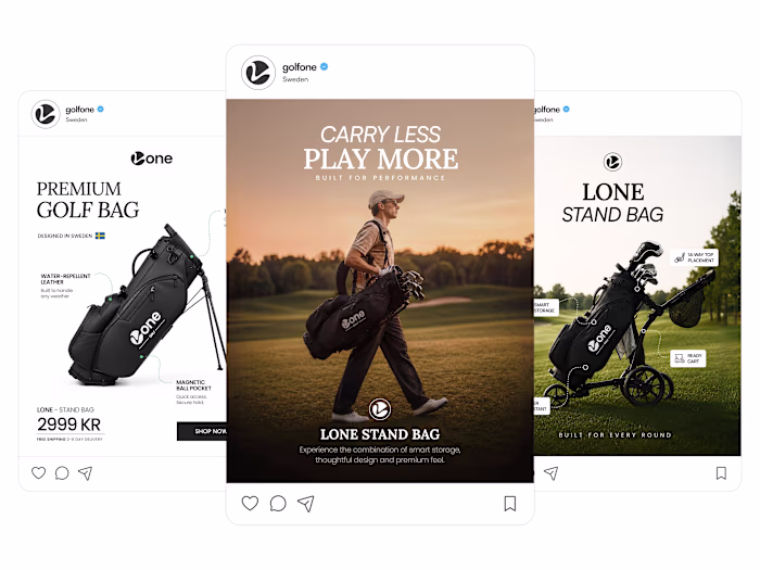 Static ads set for a
