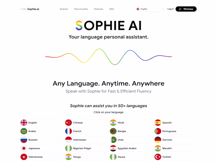 Sophie.ai is an AI-powered language