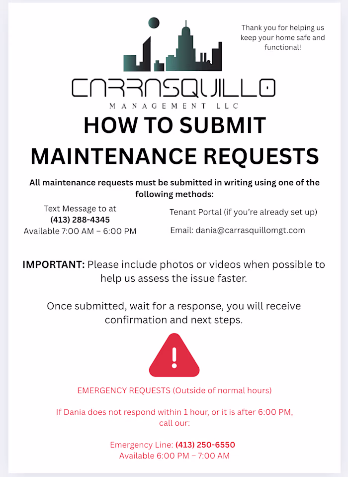 Property Management Maintenance Flyer