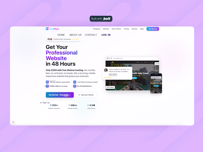 SiteMaxi No-Code Web Design Project