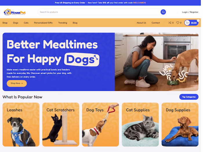 HousePet: my WooCommerce dropshipping store