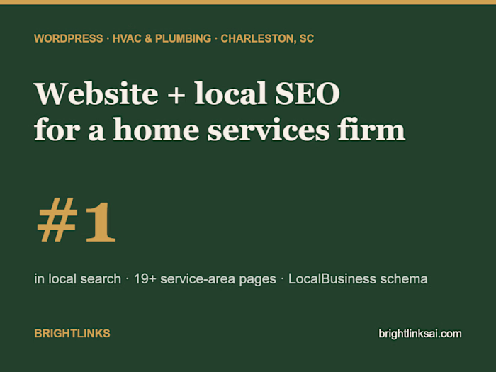 HVAC website + local SEO, ranked #1