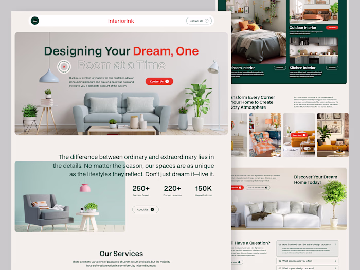 Interior Design Agency Landing Page Website
