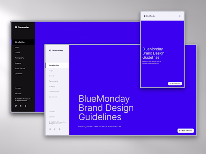 BlueMonday - Brand Guidelines Framer Template