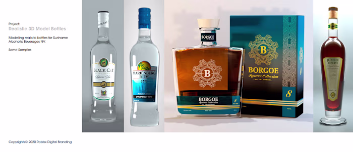 Realistic 3D Model Bottles