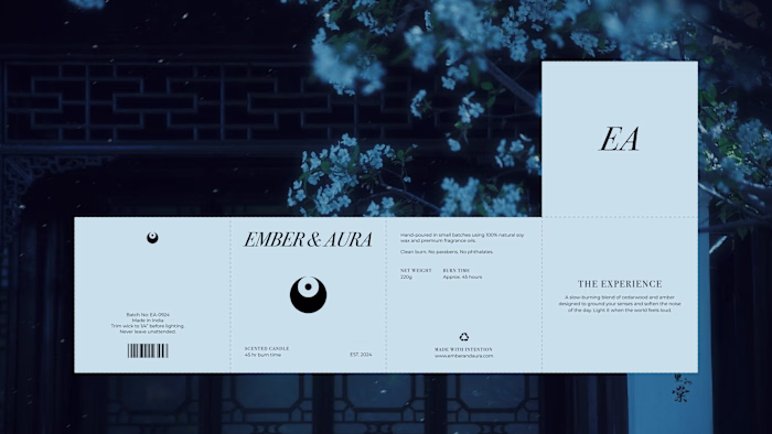Ember & Aura – Candle Packaging Design
