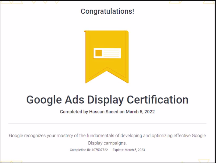 Display Ads Certification