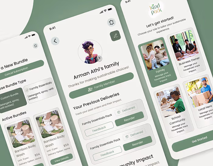 Kind Pack Eco Friendly Product Web & App design