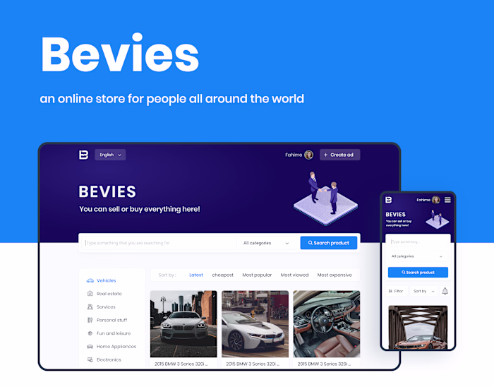 Bevies, website design