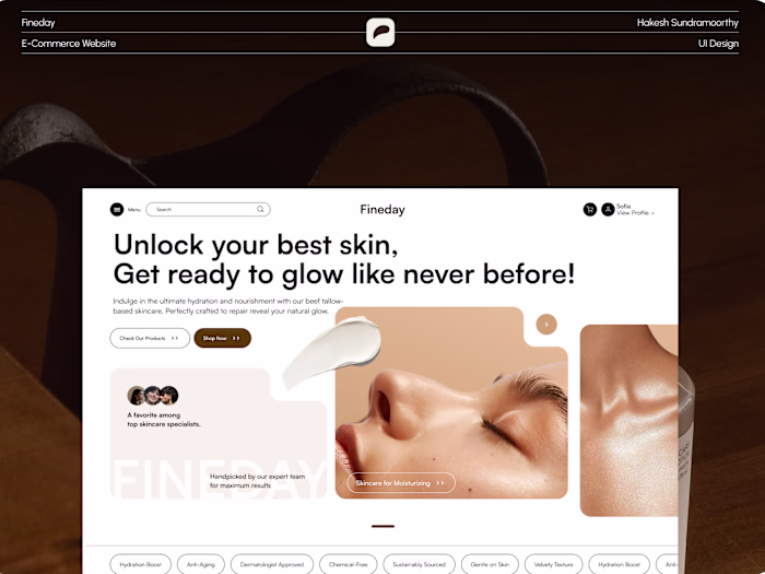 Fineday – Skincare Store UI with a Minimal Touch
