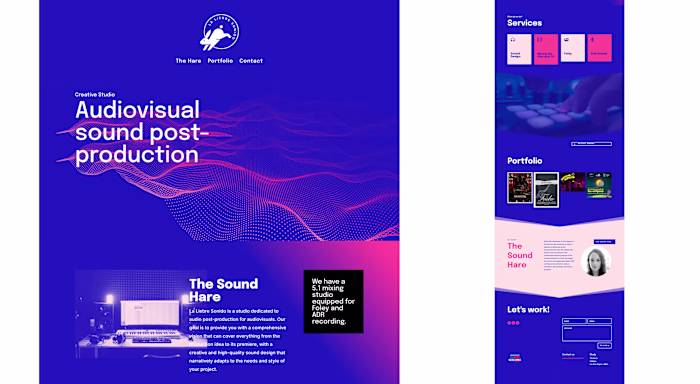 UX/UI Design for La Liebre Sonido Landing Page