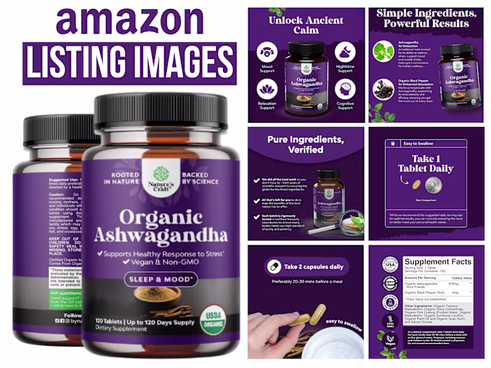 Amazon Listing Images Design (Nature's Craft)