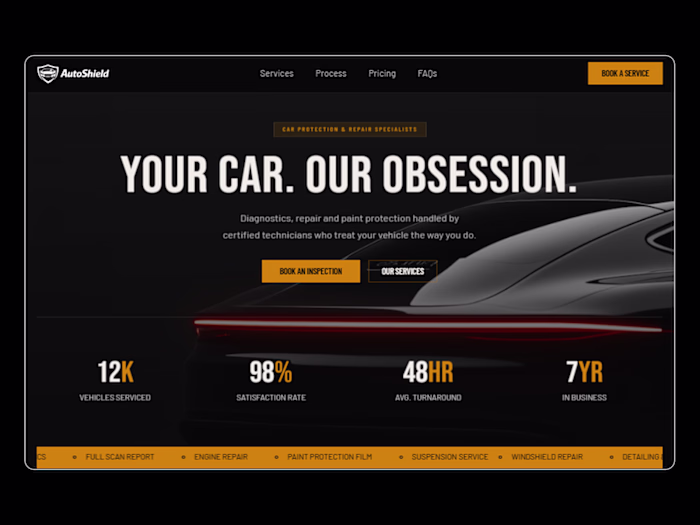 Boost Auto Service Bookings with Autoshield Framer Template