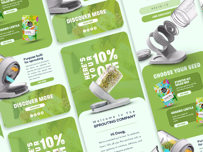 Klaviyo email marketing welcome flow for CPG brand