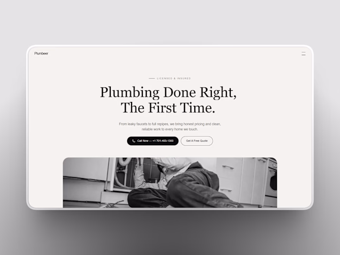 Plumbeer — Modern Plumbing Business Website