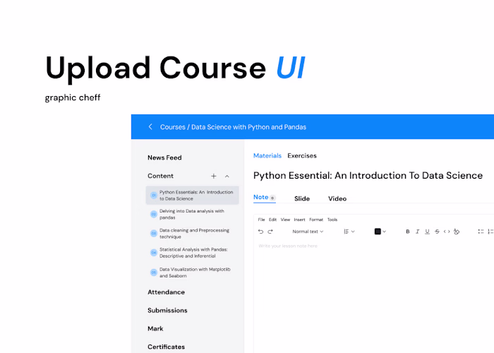 Upload Course Page