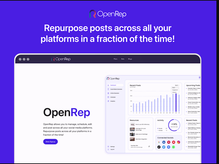 OpenRep: AI-based social media management tool (Node.js)