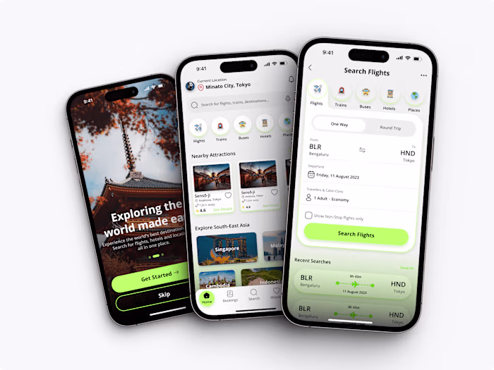 Embarko - UI Design for a Travelling Application