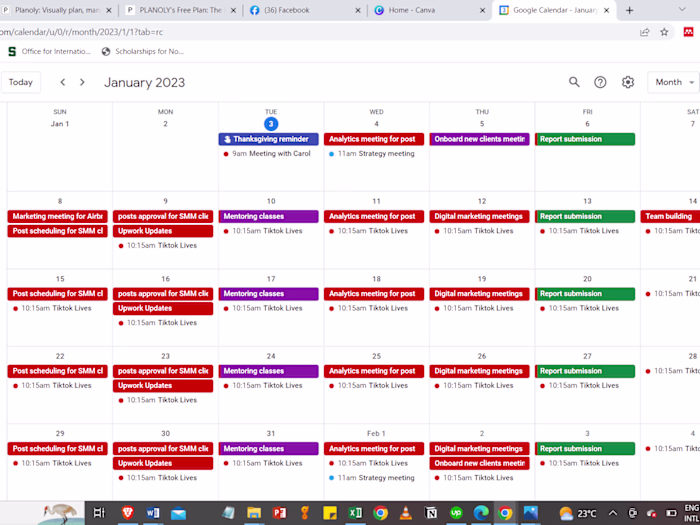 Calendar Management.