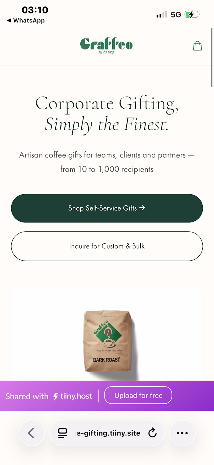 Graffeo Coffee — Corporate Gifting Landing Page