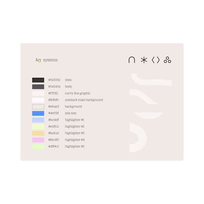 Hey Systems: Brand Identity for Substack