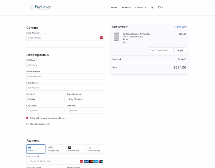 PurHaven: A GoHighLevel DTC Funnel for a UK Air-Purifier Brand