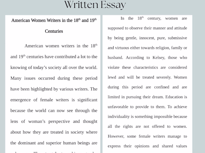 Written Essay