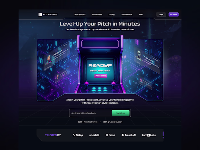 Pitch Arcade Website Design