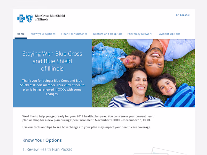 Blue Cross Blue Shield of Illinois - Open Enrollment Design