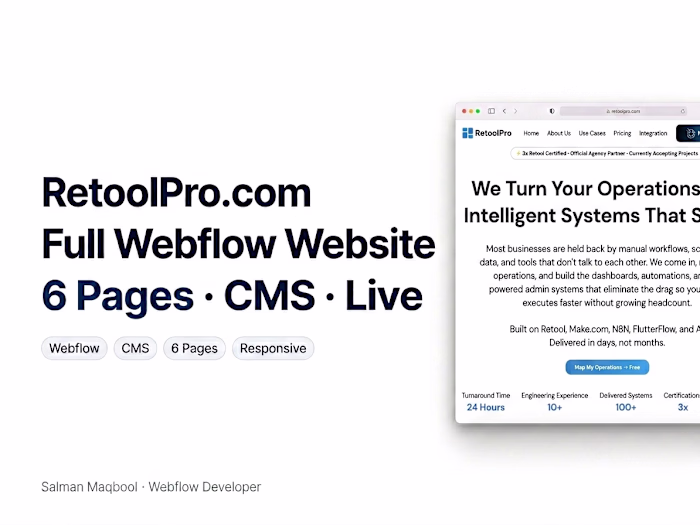 RetoolPro Company Website Development