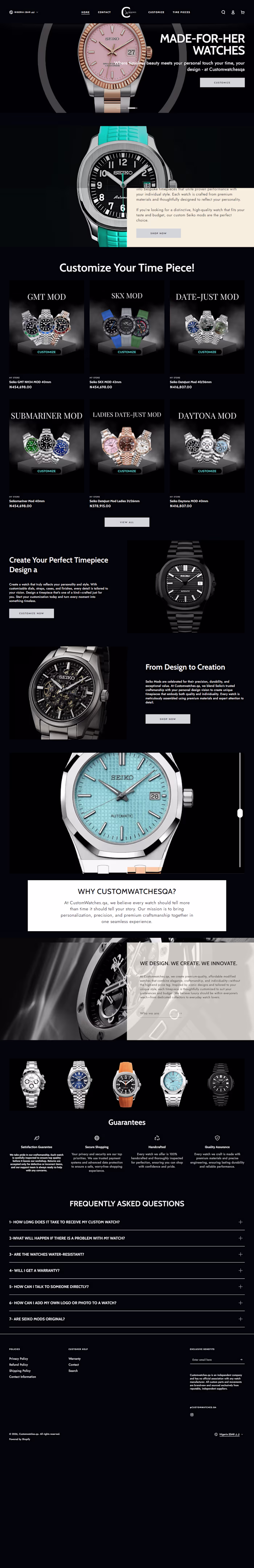 I designed a custom Shopify