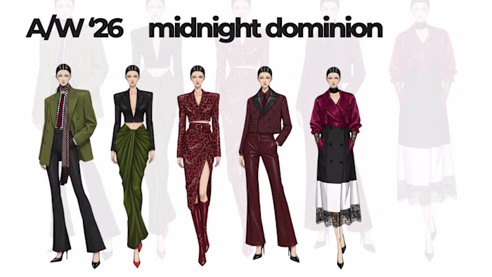 A fashion Collection themed "Midnight
