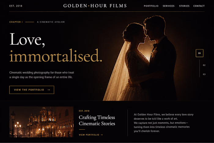 Designed a cinematic luxury website