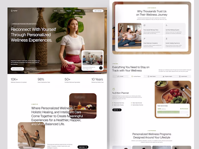 Hyokai - Personalized Wellness Landing Page