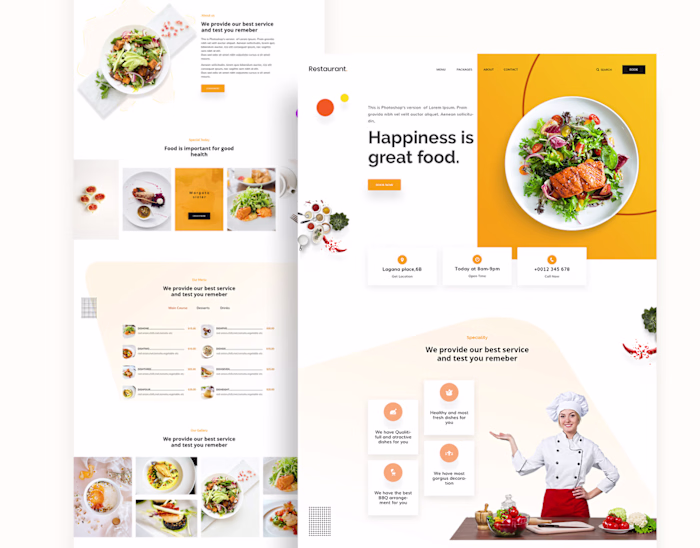 Restaurant website design